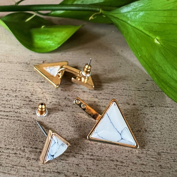 Open Your Mind Howlite Stone Healing Double Sided Earrings - Picture 4 of 6